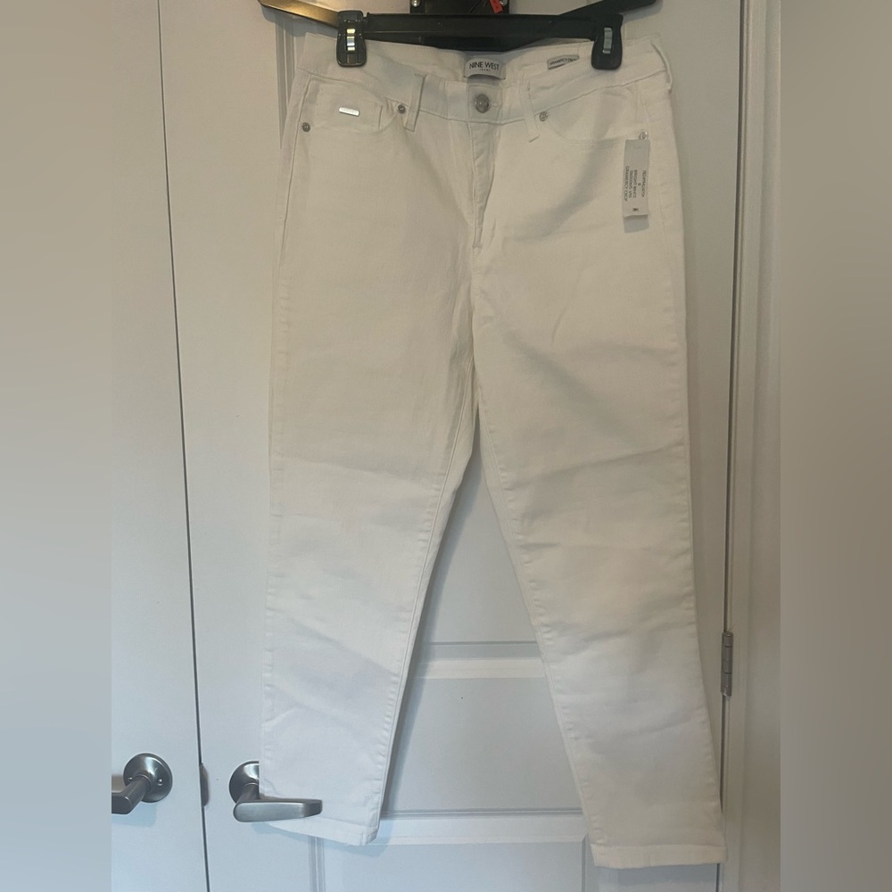 Nine West Women's Straight Leg White Jeans